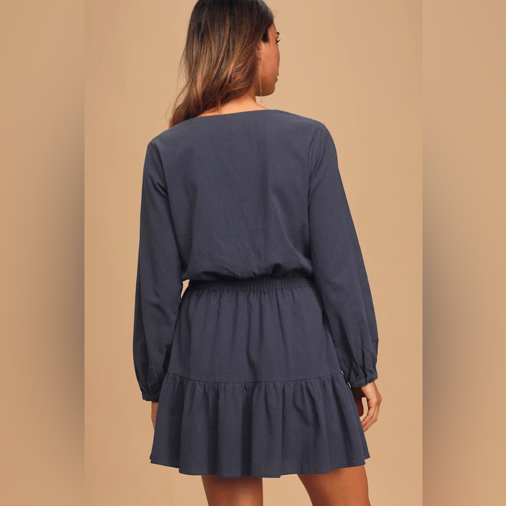 Lulus A Walk in the Park Navy Skater Dress - Picture 2 of 7
